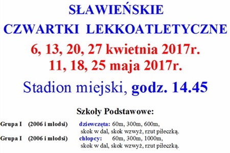 Sławieńskie Czwartki Lekkoatletyczne - wiosna 2017